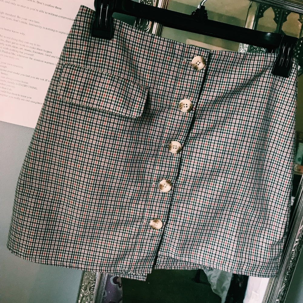 Plaid mini skirt